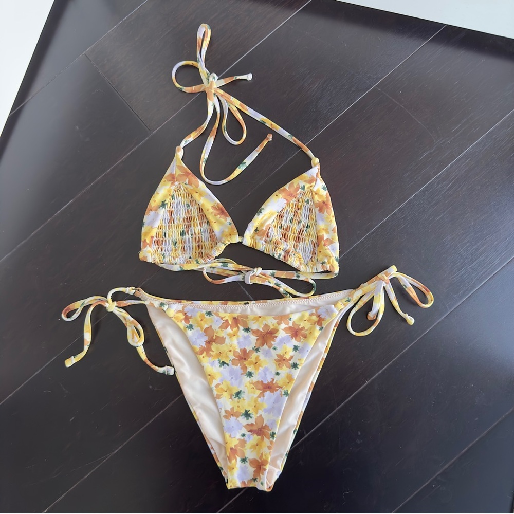 RUSTY Misadventure Triangle Top & RUSTY Afterglow Midi Bikini Bottom